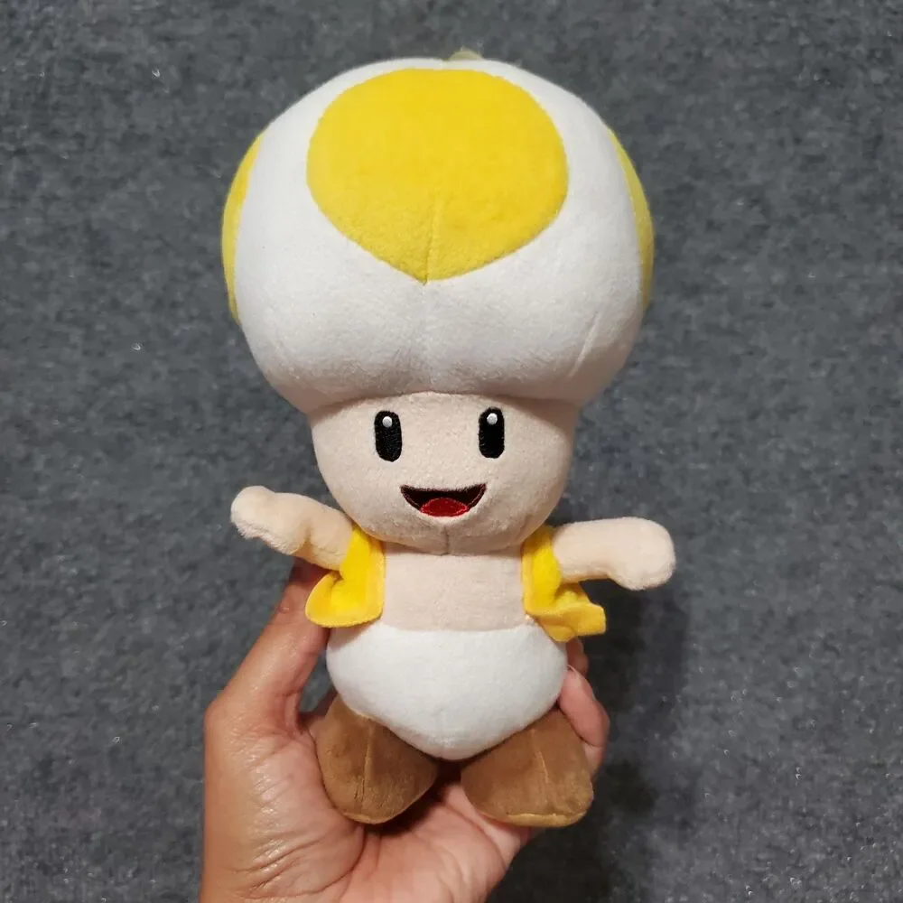 Super Mario Nintendo Yellow Toad Plush Toy Doll Video Stuffed Toad Plushie Toys